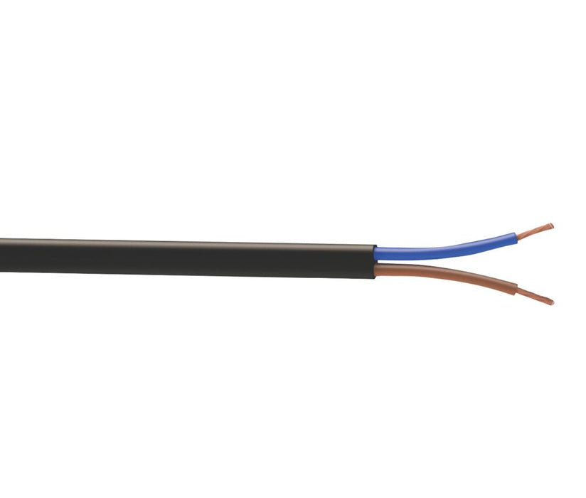 Câble souple H03VVH2-F 2x0,75mm2 noir - Touret de 25m