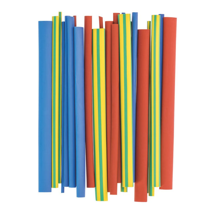 Klauke - Tubos termorretráctiles rojo, azul y verde/amarillo, 2,4 - 9,5 mm x 160 mm