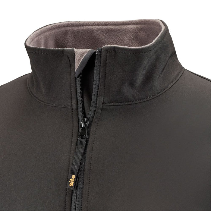 Site Harlin, chaqueta softshell, negro, talla L (pecho 50")