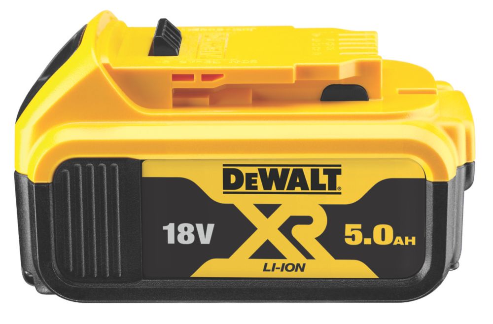 Batteries Dewalt DCB184-XJ Lithium-ion 5 Ah - Lot De 2, 18 V, Compatibles Outils Dewalt XR, Voyant LED - Noir/jaune