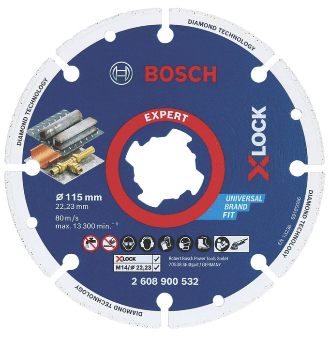 Bosch X-Lock Roue diamantée segmentée en métal 115 x 22,3mm