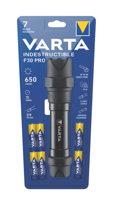 Varta Pro  LED Torch Black 650lm