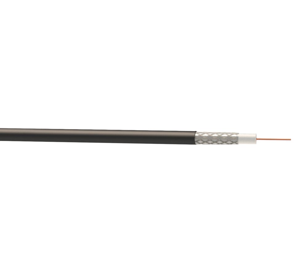 Time RG6 Black 1-Core Round Coaxial Cable 25m Drum — Screwfix EU