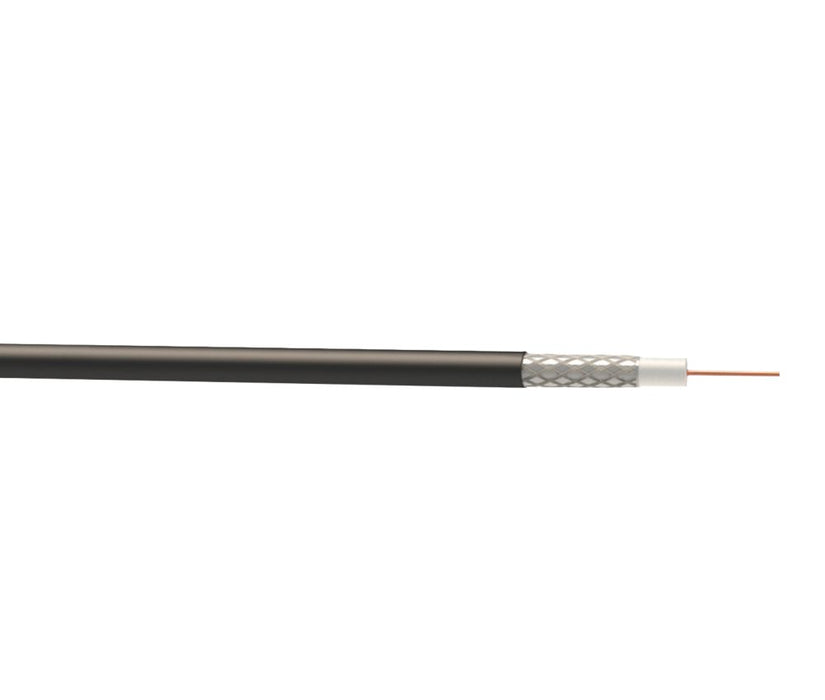 Time - Cable coaxial negro redondo de 1 conductor RG6, rollo de 25 m