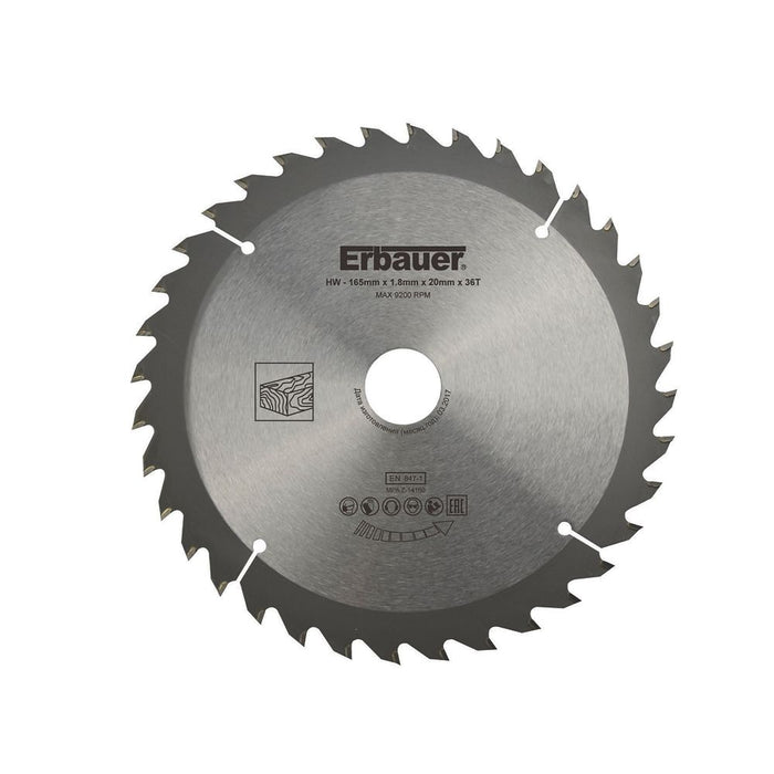 Erbauer, hoja de sierra circular para madera de 165 x 20 mm 36T
