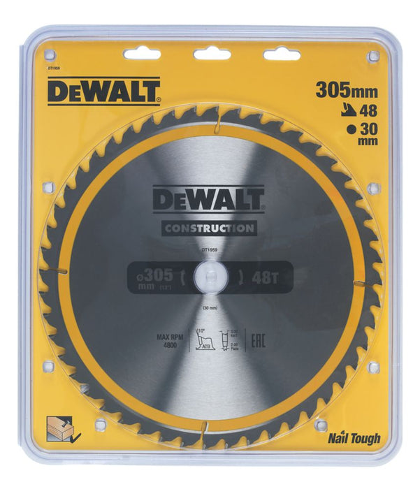 DeWalt, hoja de sierra circular para madera de 305 x 30 mm 48T
