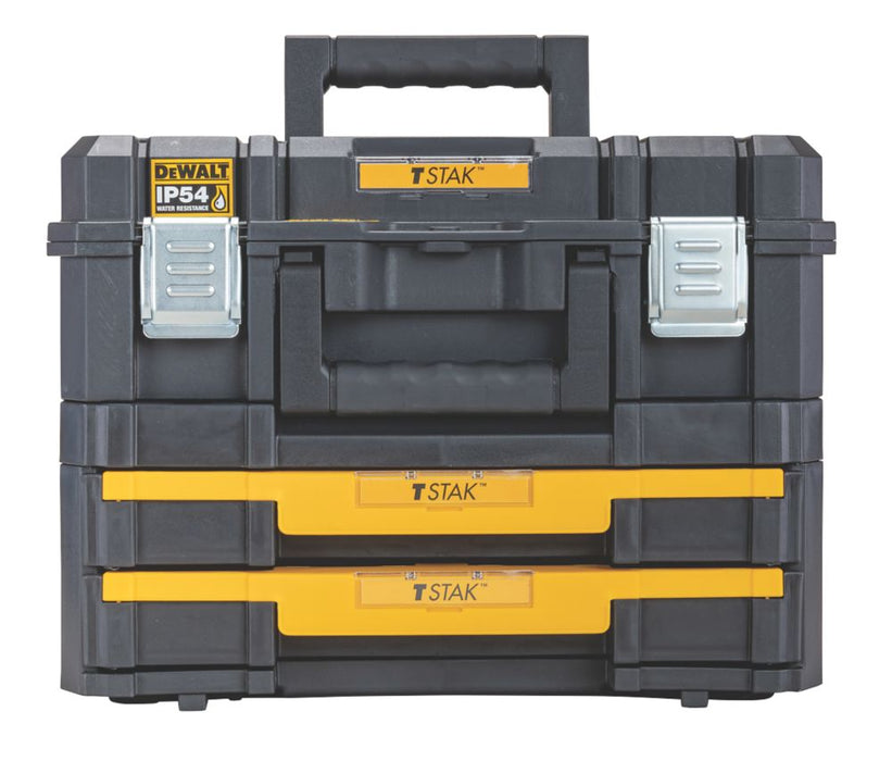 DeWalt TSTAK 2.0 Tool Storage with 2 Shallow Drawers — Screwfix EU