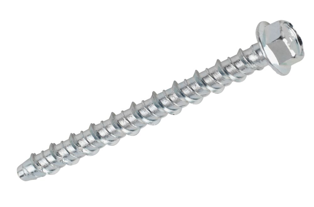 Pernos roscados con brida para hormigón de acero zincado Rawlplug LX, M6 x 75 mm, pack de 10