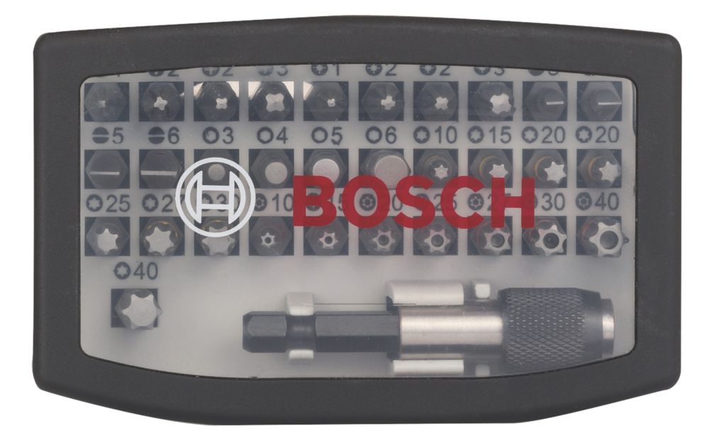 Bosch, puntas de destornillador variadas con vástago hexagonal de 1/4", juego de 32 piezas