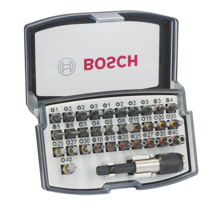 Bosch, puntas de destornillador variadas con vástago hexagonal de 1/4", juego de 32 piezas