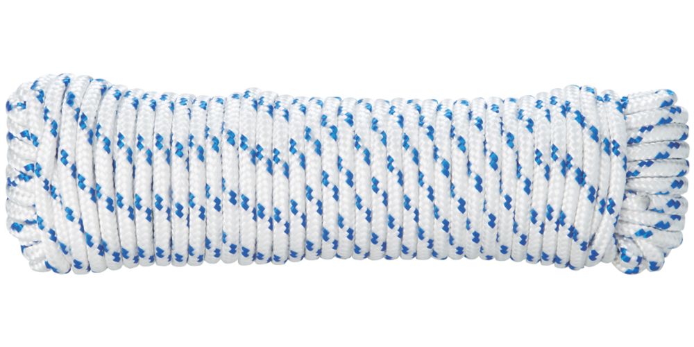Diall - Cuerda trenzada, azul/blanco, 6 mm x 20 m