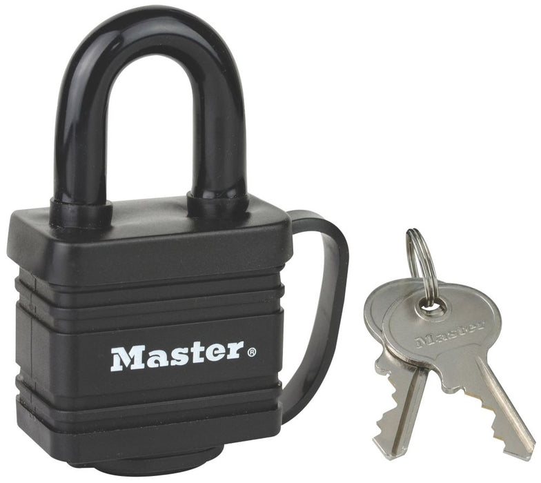 Master Lock 7804EURD - Candado de acero laminado resistente a la intemperie de 40 mm