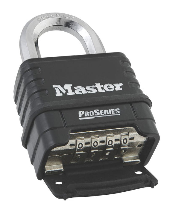 Master Lock ProSeries Weatherproof  Combination  Padlock  Black 60mm