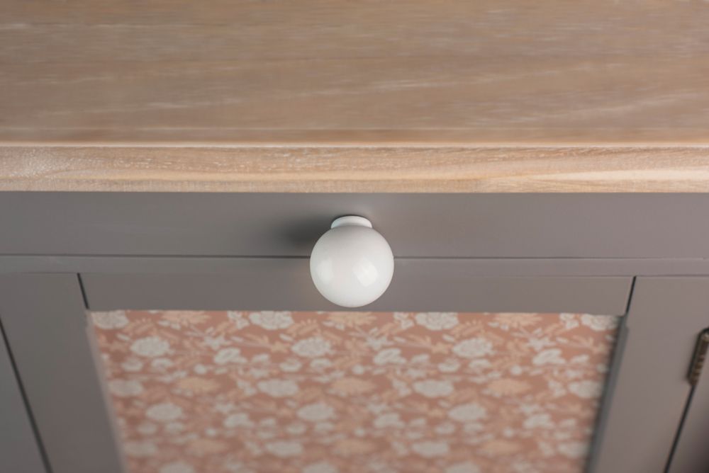 Decorative Sphere Cabinet Knobs White 29mm 6 Pack