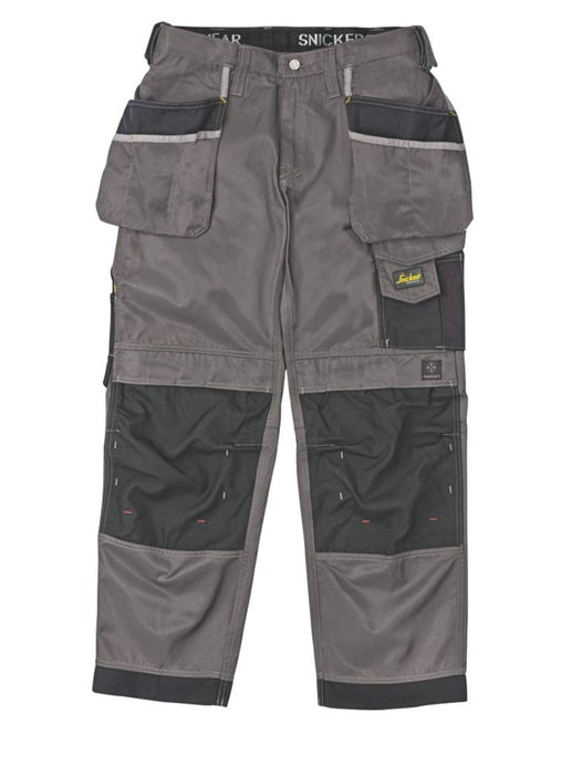 Snickers DuraTwill 3212, pantalón con bolsillos de pistolera, gris/negro (cintura 38", largo 32")