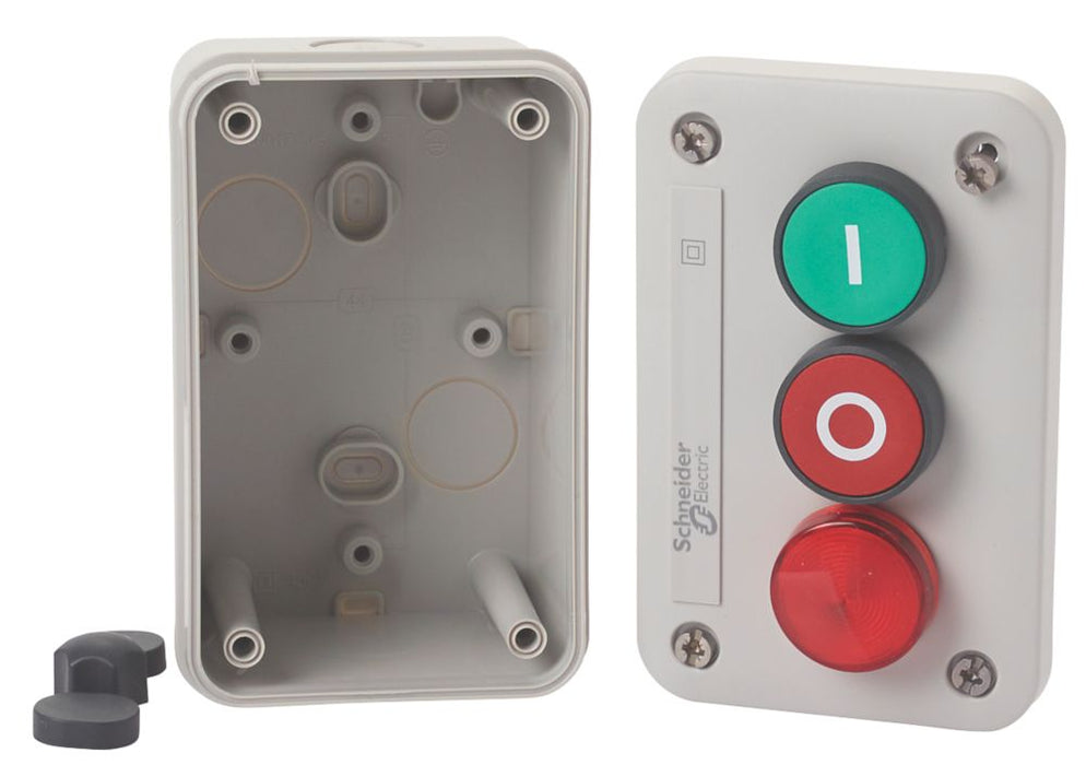 Commutateur d'isolement à bouton-poussoir encastré Schneider Electric XALE33V2M bipolaire avec lampe témoin NO/NF