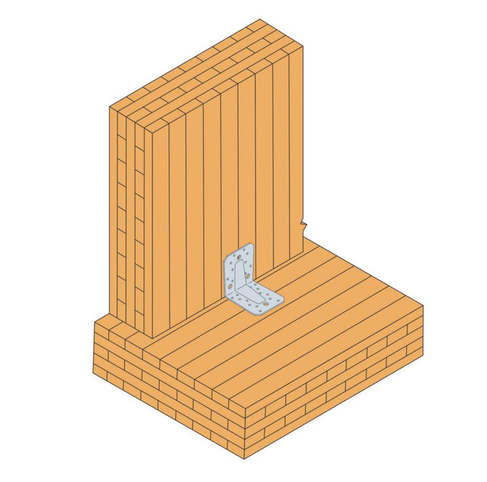 Pack de 25 soportes en ángulo de alta resistencia con galvanizado de 90 x 63 mm de Sabrefix