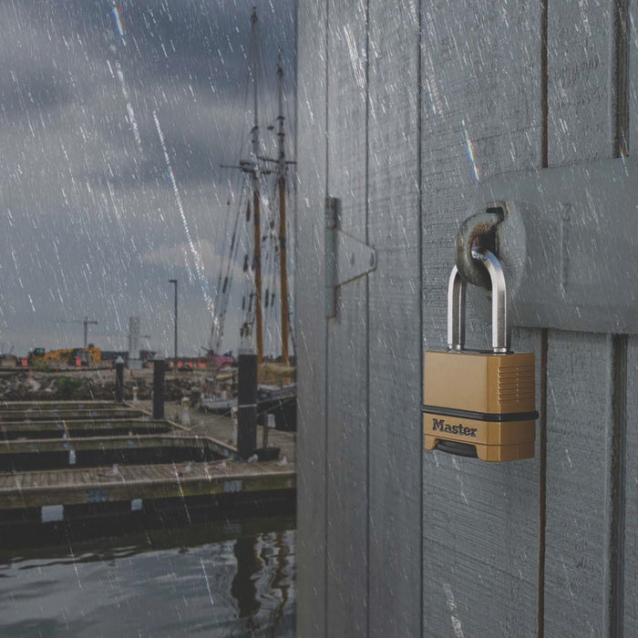 Master Lock Excell Weatherproof  Combination  Padlock Brass 56mm