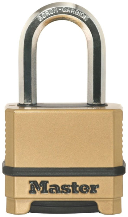 Master Lock Excell - Candado de combinación resistente a la intemperie de 56 mm en color latón