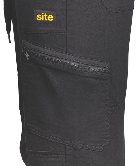 Site Tesem, pantalón de trabajo multibolsillo, negro, talla 42, largo 75 cm