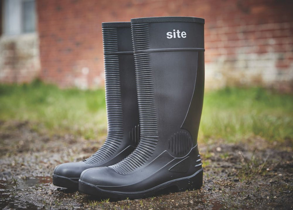Site Trench   Safety Wellies Black Size 9