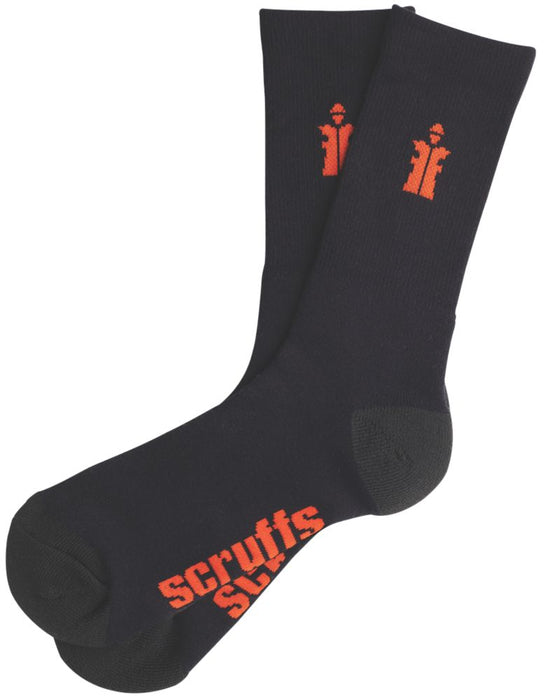Scruffs, calcetines de trabajo, negro, talla 7-9.5, 3 pares