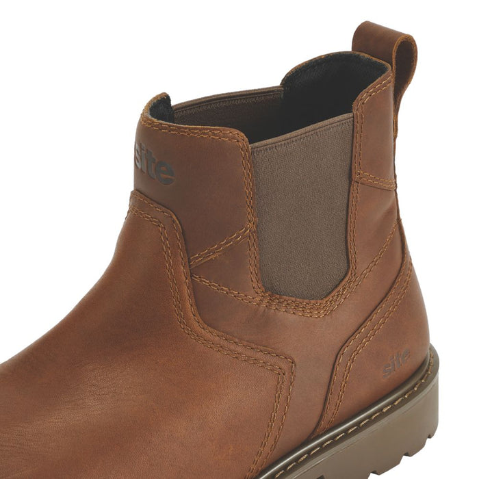 Site Hallissey, botas de seguridad de media caña, marrón, talla 10