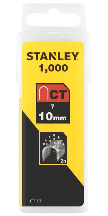 Grapas redondas brillantes Stanley, 10 mm x 10 mm, pack de 1000