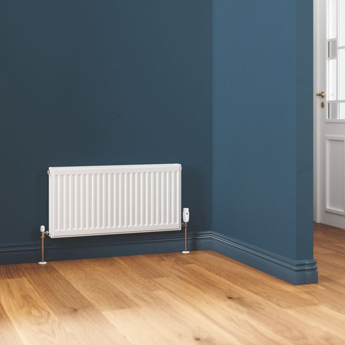 Radiateur eau chaude à double panneau plus Flomasta type 21 400 x 800mm blanc