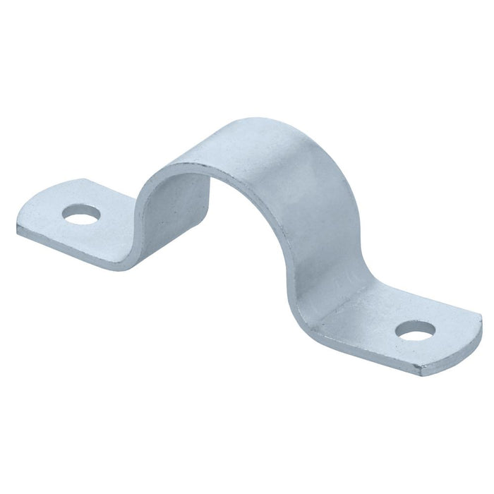 Suki 35mm Galvanised Pipe Clamp Brackets Silver 50 Pack