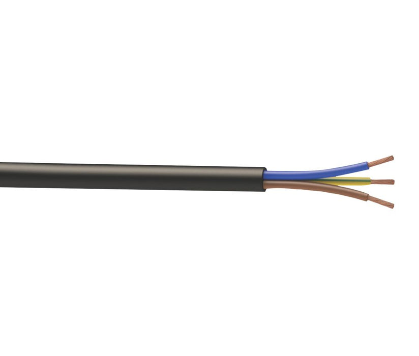 Time - Cable flexible 3183P, 3 conductores, 1,5 mm², negro, rollo de 25 m