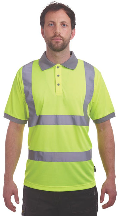 Site Hi-Vis Polo Shirt Yellow Large — Screwfix EU