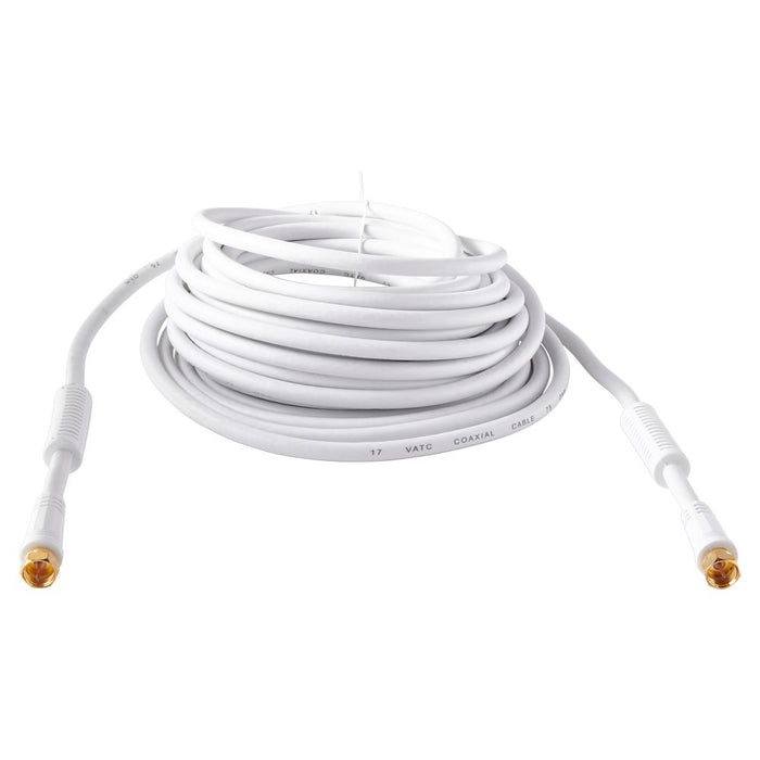 Cable coaxial con conector F, clavija dorada, 10m