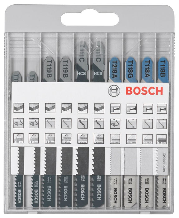 Bosch, hojas para sierra de calar básicas multimaterial X-Pro 2.607.010.630, juego de 10 piezas
