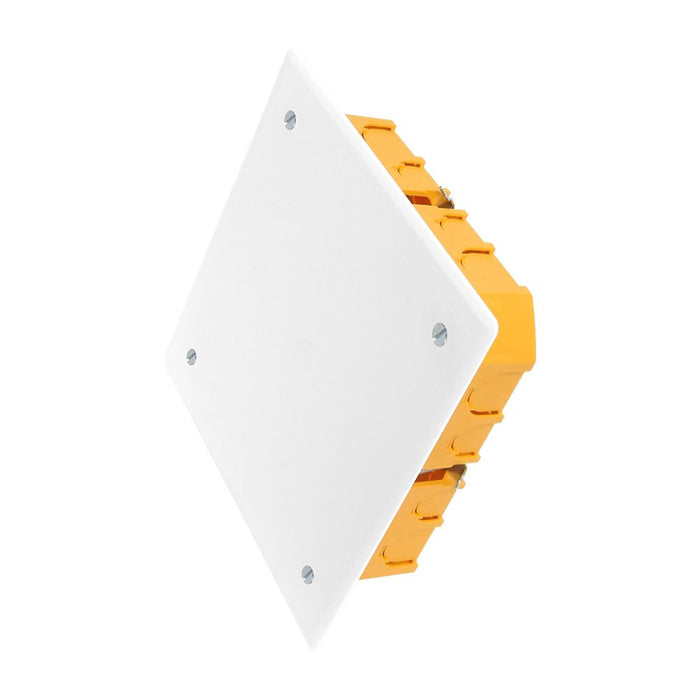 24-Entry Square Recessed Junction Box for Drywall with Entries & Screw Closure System