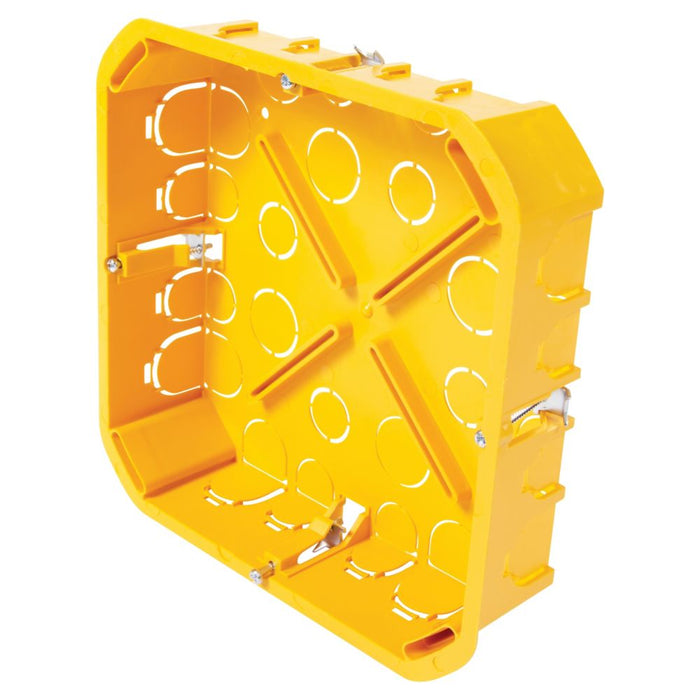 24-Entry Square Recessed Junction Box for Drywall with Entries & Screw Closure System