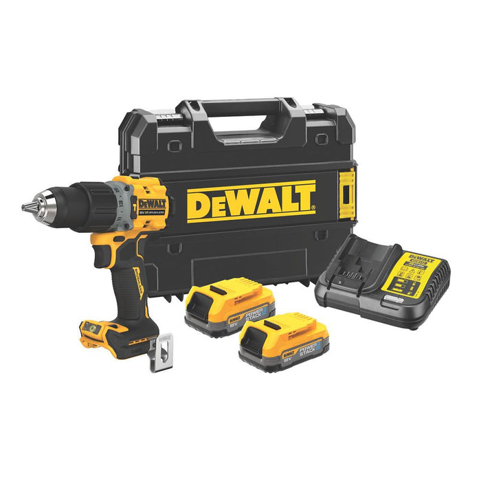 DeWalt DCD805E2T-QW 18V 2 x 1.7Ah Li-Ion PowerStack Brushless Cordless Combi Drill Kit