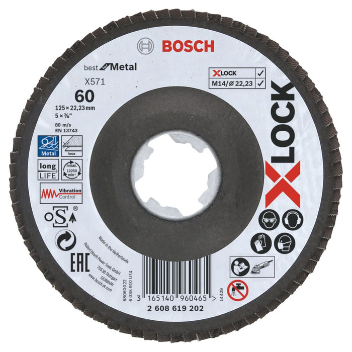 Bosch X-Lock Disque à lamelles 125mm grain 60