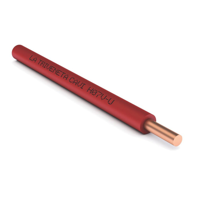 Cable de conducto H07VU, 1 conductor, 1,5 mm², rojo, bobina de 100 m