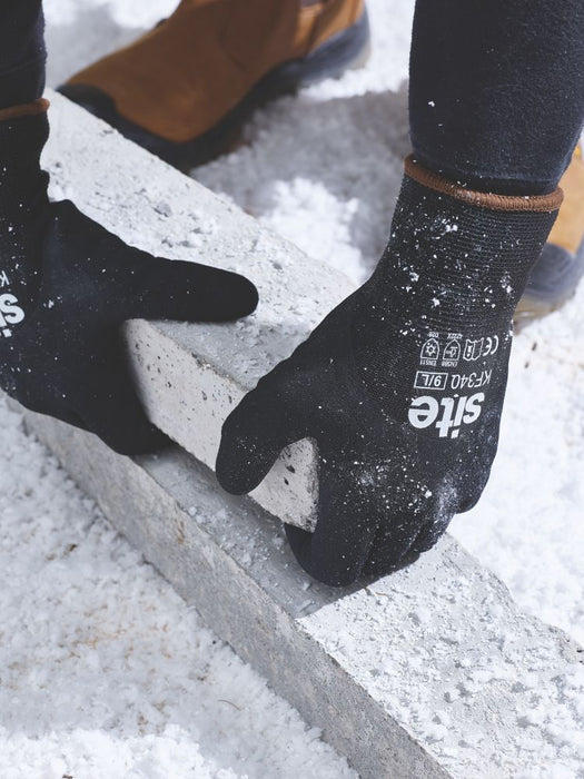Site 340 Thermal Winter Work Gloves Black Medium