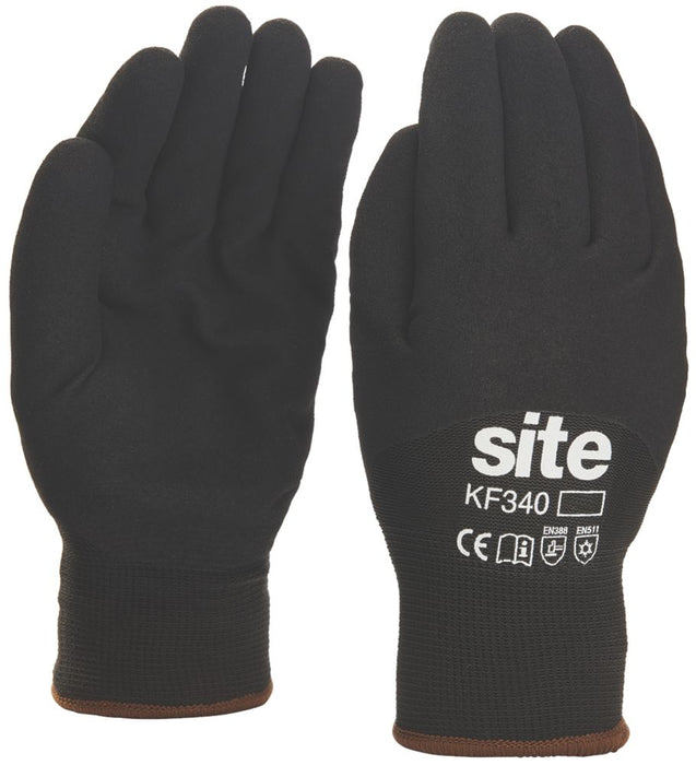 Site 340, guantes térmicos de trabajo para el invierno, negro, talla M