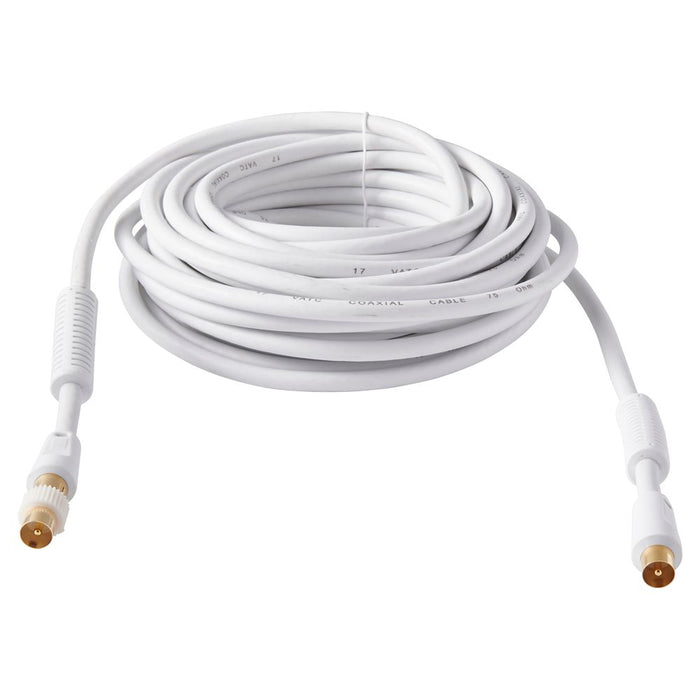 Cable coaxial (hembra) a coaxial (macho), clavija dorada, 9,5 mm, 10 m