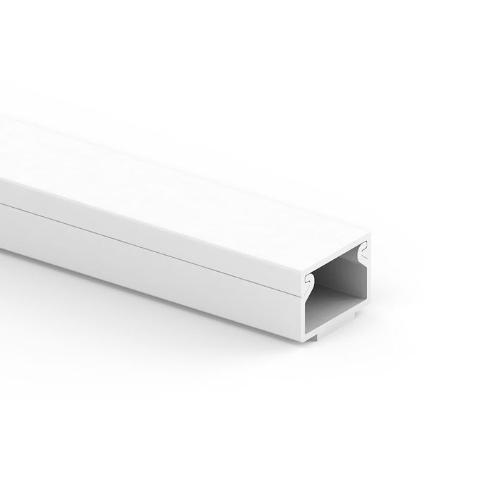 GGK - Pack de 4 canaletas de plástico, blanco, 15 mm x 10 mm x 1,2 m