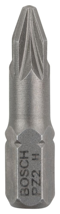 Bosch, puntas para destornillador PZ2 con vástago hexagonal de 1/4" de 25 mm, pack de 3