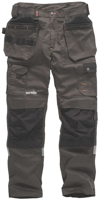 Scruffs Trade Stretch, pantalón de trabajo, gris y negro (cintura 34", largo 32")