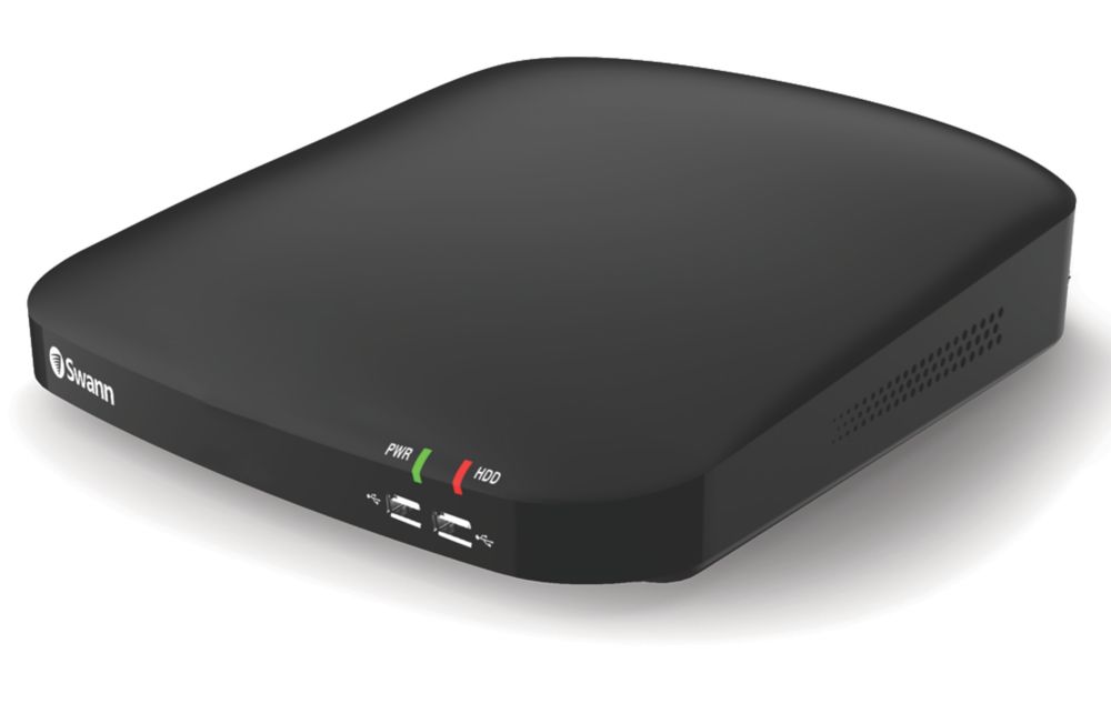 Rejestrator DVR 1080p Swann SWDVK-446802-EU 4-kanałowy z dyskiem 1 TB i 2 kamery do użytku w pomieszczeniach i na zewnątrz zestaw do monitoringu wizyjnego