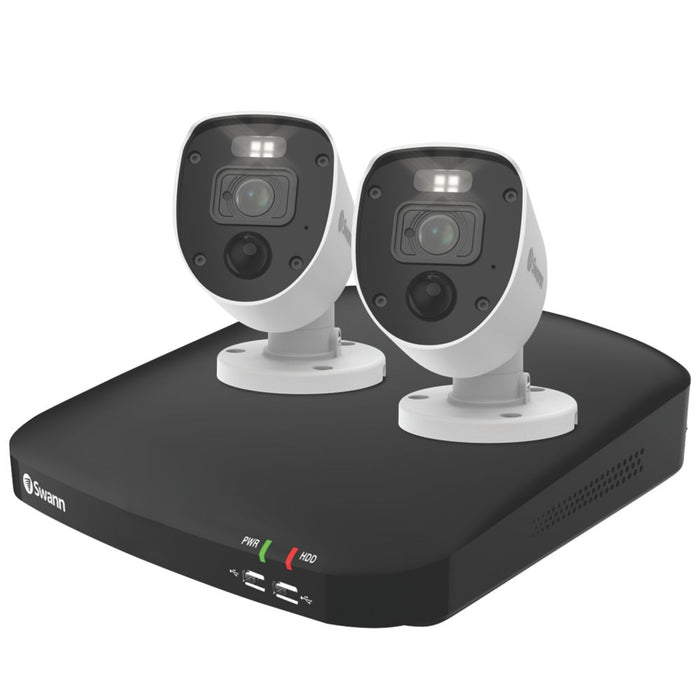 Rejestrator DVR 1080p Swann SWDVK-446802-EU 4-kanałowy z dyskiem 1 TB i 2 kamery do użytku w pomieszczeniach i na zewnątrz zestaw do monitoringu wizyjnego