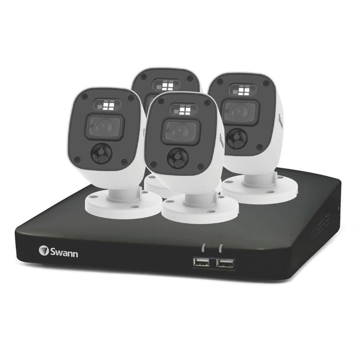 Swann - Kit DVR de CCTV con resolución 1080p de 8 canales y disco duro de 1 TB Enforcer SWDVK-846804MQB-EU, y 4 cámaras de interior y exterior
