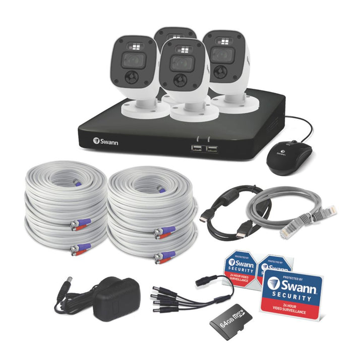 Kit DVR de vidéosurveillance 1 080p à 8 canaux 1To Swann Enforcer SWDVK-846804MQB-EU HDDGB et 4 caméras d'intérieur et d'extérieur