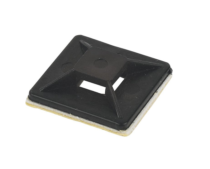 Cable Tie Base Black 25 x 25mm 100 Pack